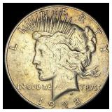 1928-S Silver Peace Dollar CLOSELY UNCIRCULATED