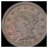1844 Braided Hair Large Cent NEARLY UNCIRCULATED