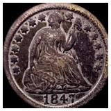 1847 Seated Liberty Half Dime LIGHTLY CIRCULATED