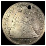 1864 Seated Liberty Silver Dollar NICELY  CIRCULA