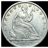 1854-O Silver Seated Liberty Half Dollar NEARLY UN