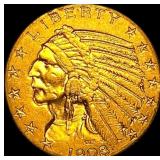 1908 Indian Head Half Eagle $5 Gold CLOSELY UNCIRC