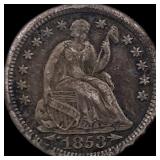 1853 Arrows Seated Liberty Half Dime LIGHTLY CIRCU