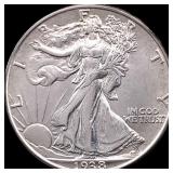 1938 Silver Half Dollar Walking Liberty CLOSELY UN