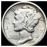 1918-D Mercury Dime CLOSELY UNCIRCULATED