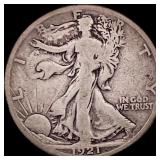 1921-S Silver Walking Liberty Half Dollar NICELY C