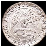 1946 Silver Iowa Centennial Half Dollar GEM BU