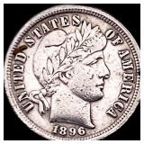 1896 Silver Barber Dime NEARLY UNCIRCULATED
