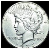 1935 Silver Peace Dollar CLOSELY UNCIRCULATED