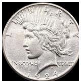 1924-S Silver Peace Dollar CLOSELY UNCIRCULATED