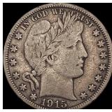 1915-D Silver Barber Half Dollar LIGHTLY CIRCULATE