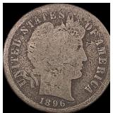 1896-S Silver Barber Dime NICELY CIRCULATED