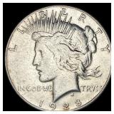 1928-S Silver Peace Dollar CLOSELY UNCIRCULATED