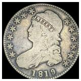 1819 Capped Bust Half Dollar LIGHTLY CIRCULATED