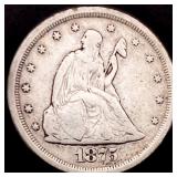 1875-S Silver Twenty Cents LIGHTLY CIRCULATED