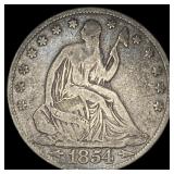 1854-O Silver Half Dollar (Seated Liberty) NICELY