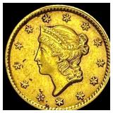 1853 Gold $1 Type 1 Liberty Head CLOSELY UNCIRCULA