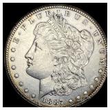 1887-S Silver Morgan Dollar CHOICE AU