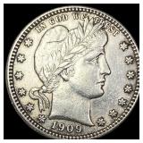 1909 Barber Silver Quarter CLOSELY UNCIRCULATED