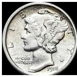 1918-D Mercury Dime CLOSELY UNCIRCULATED