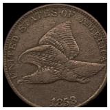 1858 Copper-Nickel Flying Eagle Cent NEARLY UNCIRC