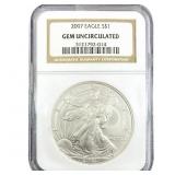 2007 Silver Eagle NGC GEM UNC