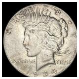 1934-S Silver Peace Dollar NEARLY  UNCIRCULATED