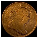 1804 Copper Half Cent Draped Bust NICELY CIRCULATE