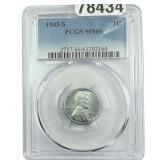1943-S Wheat Cent PCGS MS66