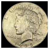 1935 Silver Peace Dollar NEARLY UNCIRCULATED