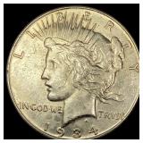 1934 Silver Peace Dollar NEARLY UNCIRCULATED