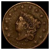 1821 Coronet Head Large Cent ABOUT UNCIRCULATED
