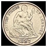 1887 Seated Liberty Dime NEARLY UNCIRCULATED