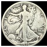 1916 Walking Liberty Half Dollar NICELY CIRCULATED