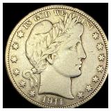 1911 Silver Half Dollar (Barber) HIGH GRADE