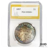 1897 Morgan Silver Dollar PGA MS64+