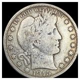 1915 Silver Half Dollar Barber NICELY CIRCULATED
