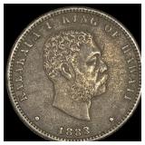 1883 Hawaii Silver 1/4 Dollar NEARLY UNCIRCULATED