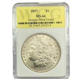 1897 Morgan Silver Dollar WCG MS66