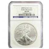 2009 Silver Eagle NGC MS69 Early Releases