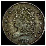 1833 Braided Hair Half Cent NEARLY UNCIRCULATED
