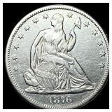 1876-CC Silver Half Dollar CLOSELY  UNCIRCULATED