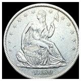 1860-O Silver Half Dollar CLOSELY  UNCIRCULATED
