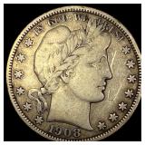 1908 Barber Half Dollar LIGHTLY CIRCULATED