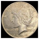 1924 Silver Peace Dollar CLOSELY UNCIRCULATED