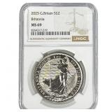2025 Great Britaian 1oz Silver  Â£2 Britannia NGC