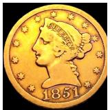 1851-O $5 Gold Half Eagle