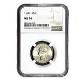 1945 Washington Silver Quarter NGC MS66