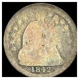 1842 Silver Half Dime NICELY CIRCULATED
