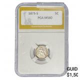 1873-S Seated Liberty Half Dime PGA MS60